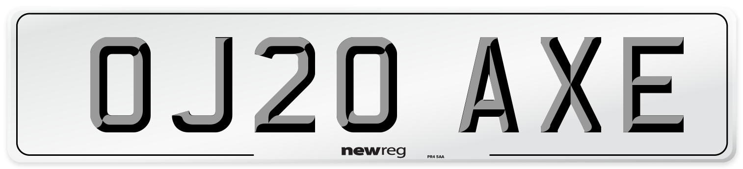 OJ20 AXE Number Plate from New Reg